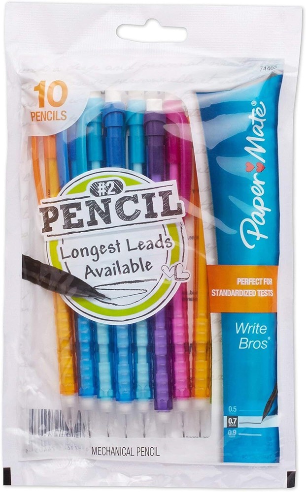 Paper Mate Write Bros Mechanical Pencils 10 Count 0.7Mm Assorted Colors