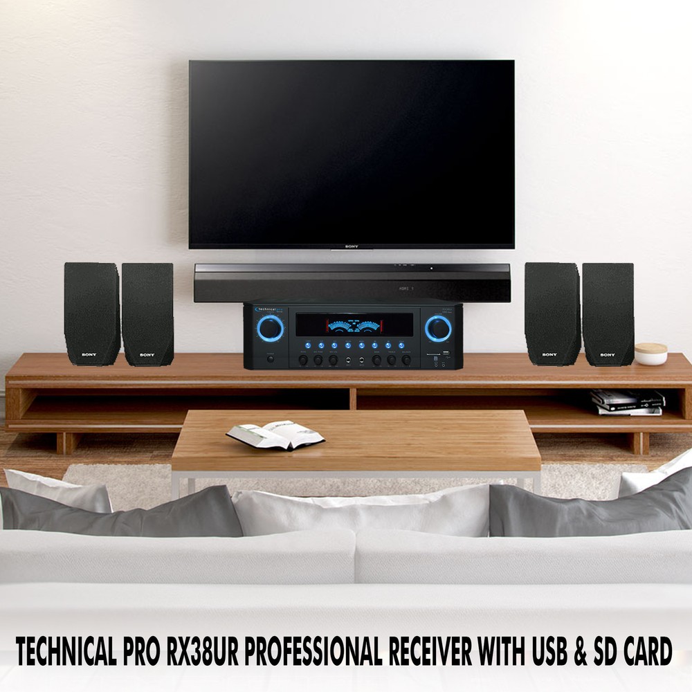 New Technical Pro 1000W Professional Audio Receiver with USB/SD Card Input & MP3