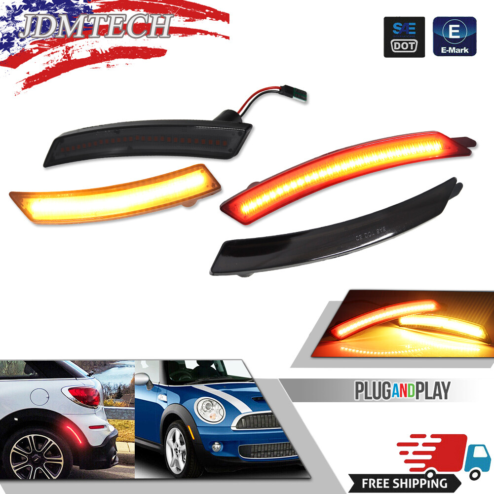 4x For Mini Cooper R55 R56 R57 R58 R59 R60 R61 Front Rear LED Side Marker Lights