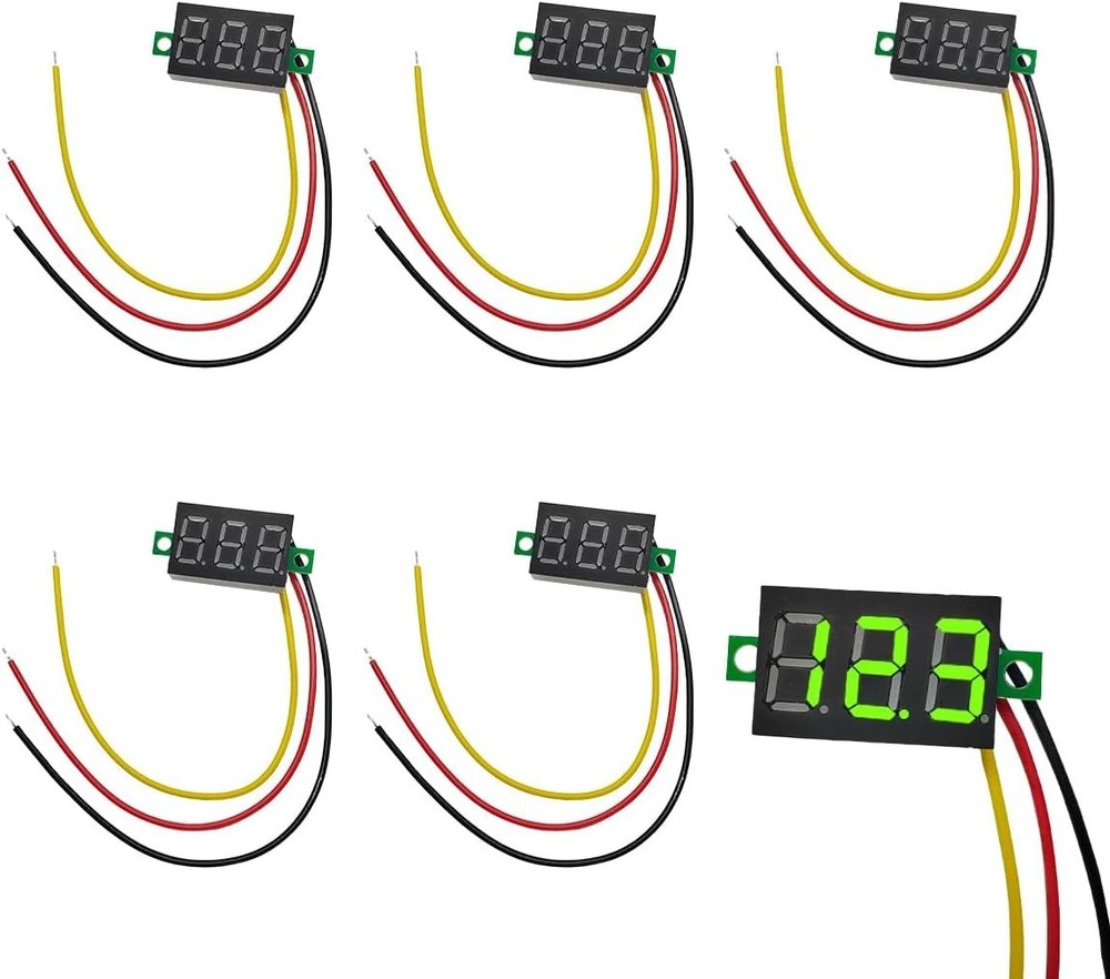 Compact Digital Voltage Meter with High-Contrast LED Display for Automotive Use