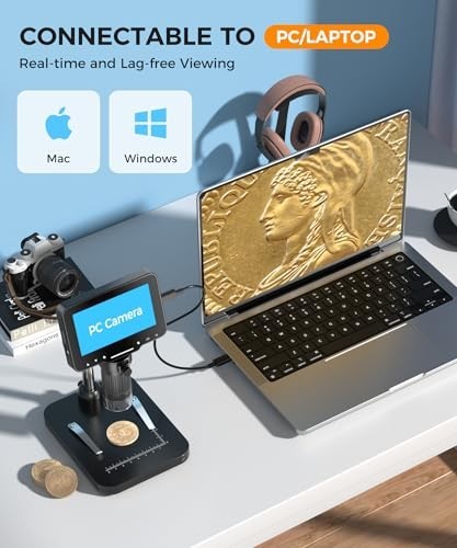 10MP LCD Digital Microscope 4.3" HD Screen, 1-1000X Zoom, Wireless USB Camera