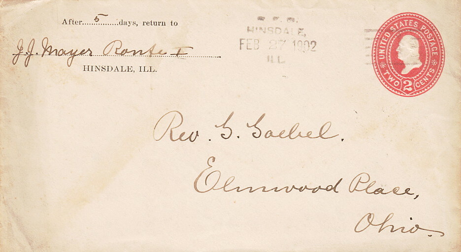 PREPRINTED POST CARD ~ TWO CENT WASHINGTON ~ DATED 1902