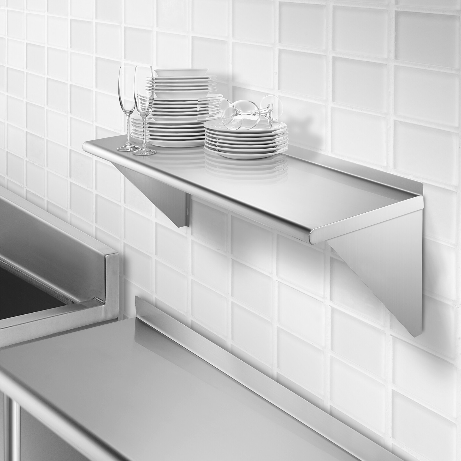 NSF Stainless Steel 18x48 Wall Shelf 16GA Commercial Kitchen Restaurant Shelving