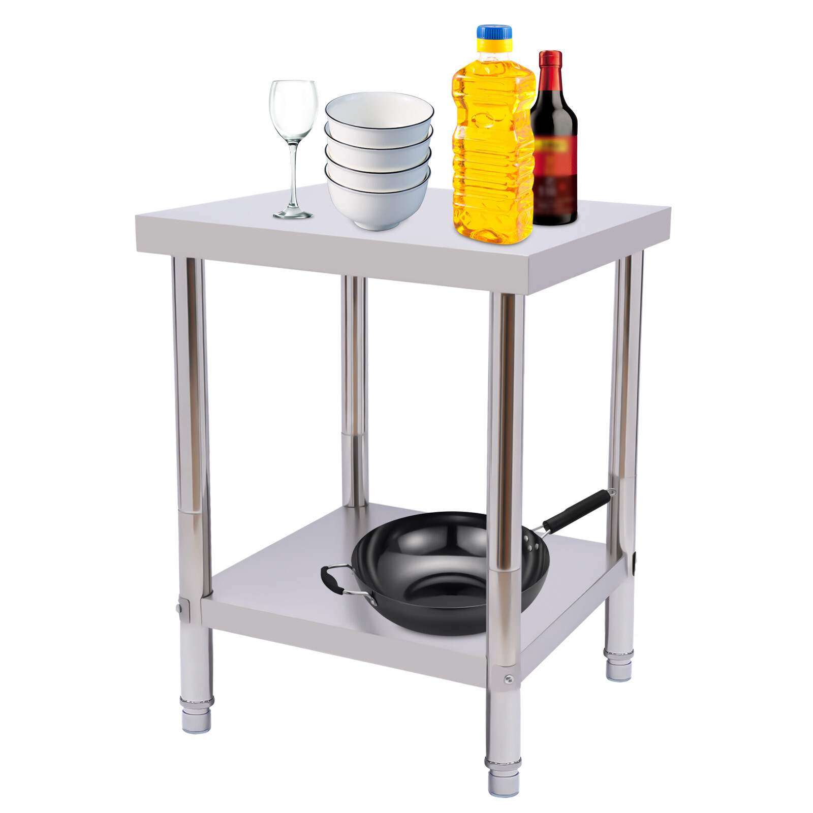 Commercial Stainless Steel Kitchen Food Prep Work Table - 24 x 18 Inches