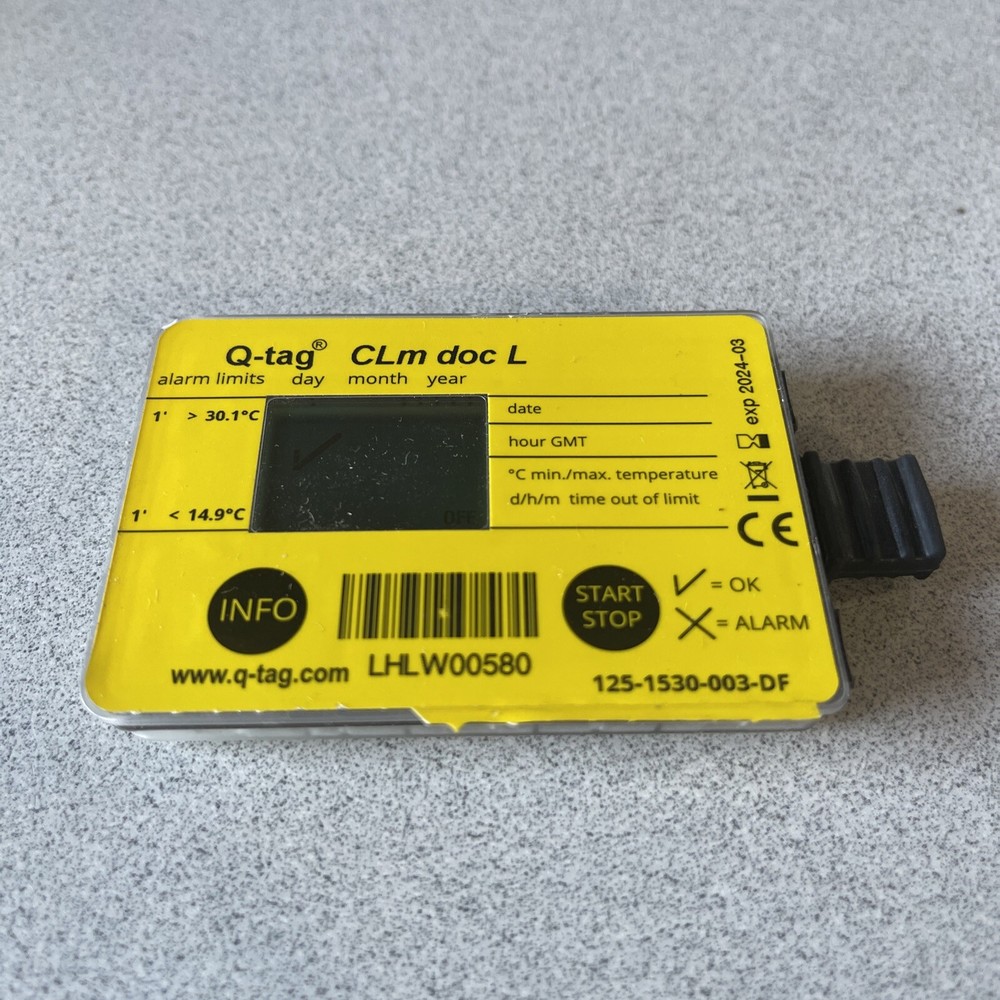 Q-tag CLm doc L Multi-alarm shipping temperature logger