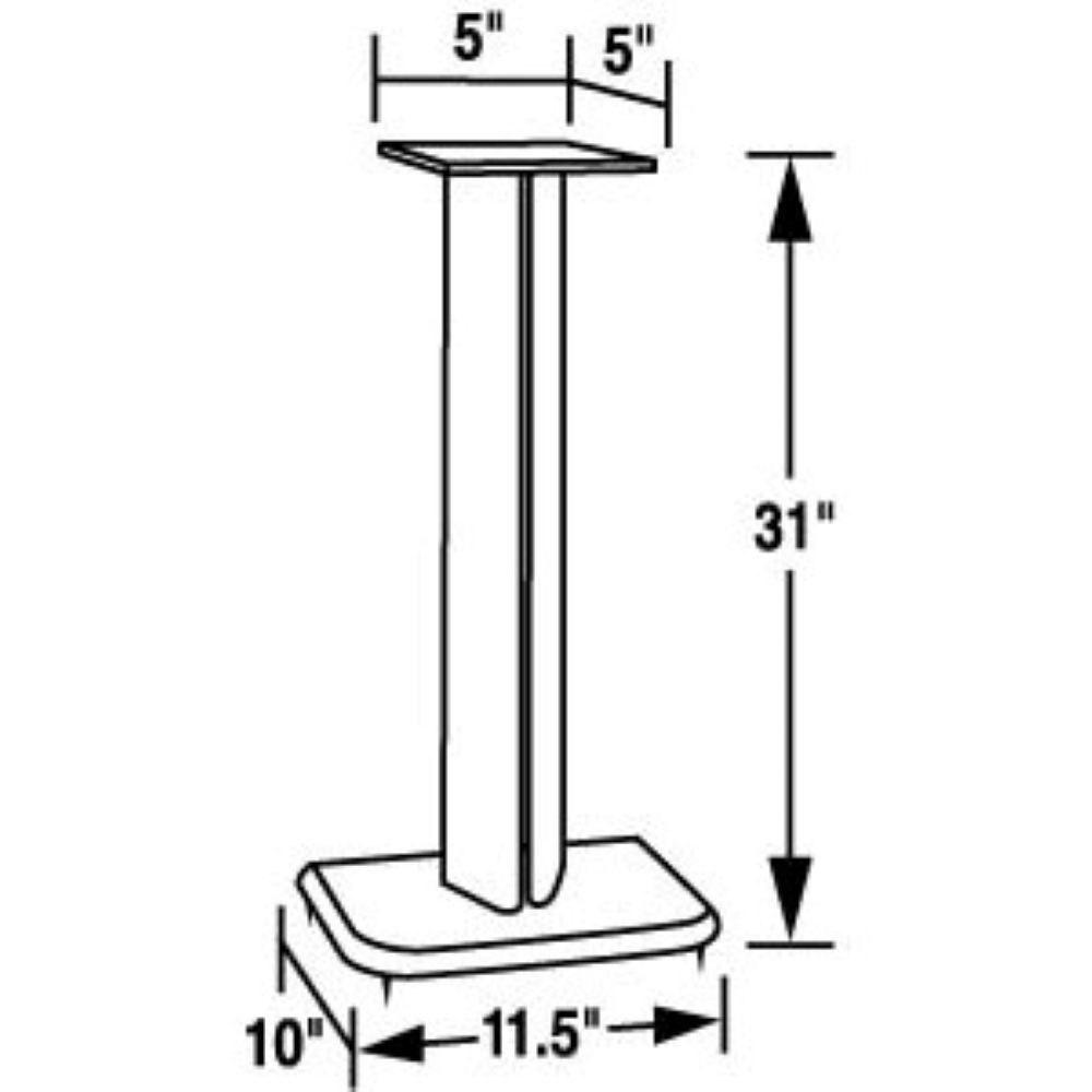 Sanus Basic Foundations III Speaker Stands - 31-Inch, Black, Pair