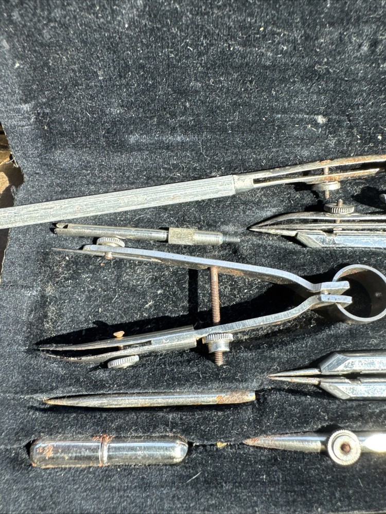 Vintage Set Of Soviet Drawing Instruments Drafting Tools