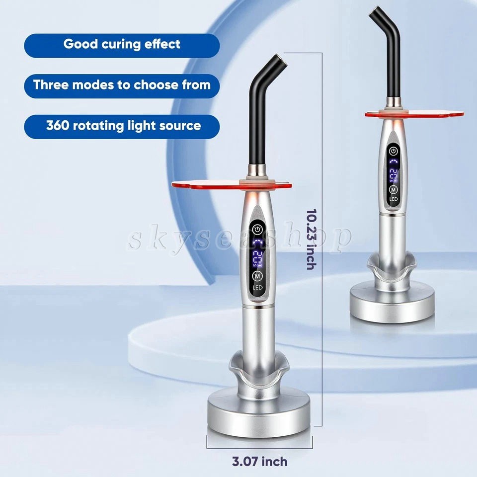 Dental Upgraded Rainbow LED Curing Light 1500-2000mw/cm2 3 Modes Silver