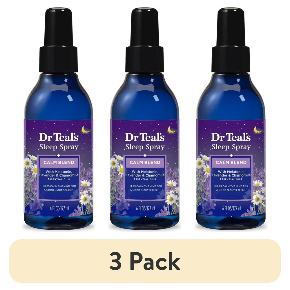 (3 pack) Dr Teal's Sleep Spray with Melatonin & Essential Oils, 6 fl oz