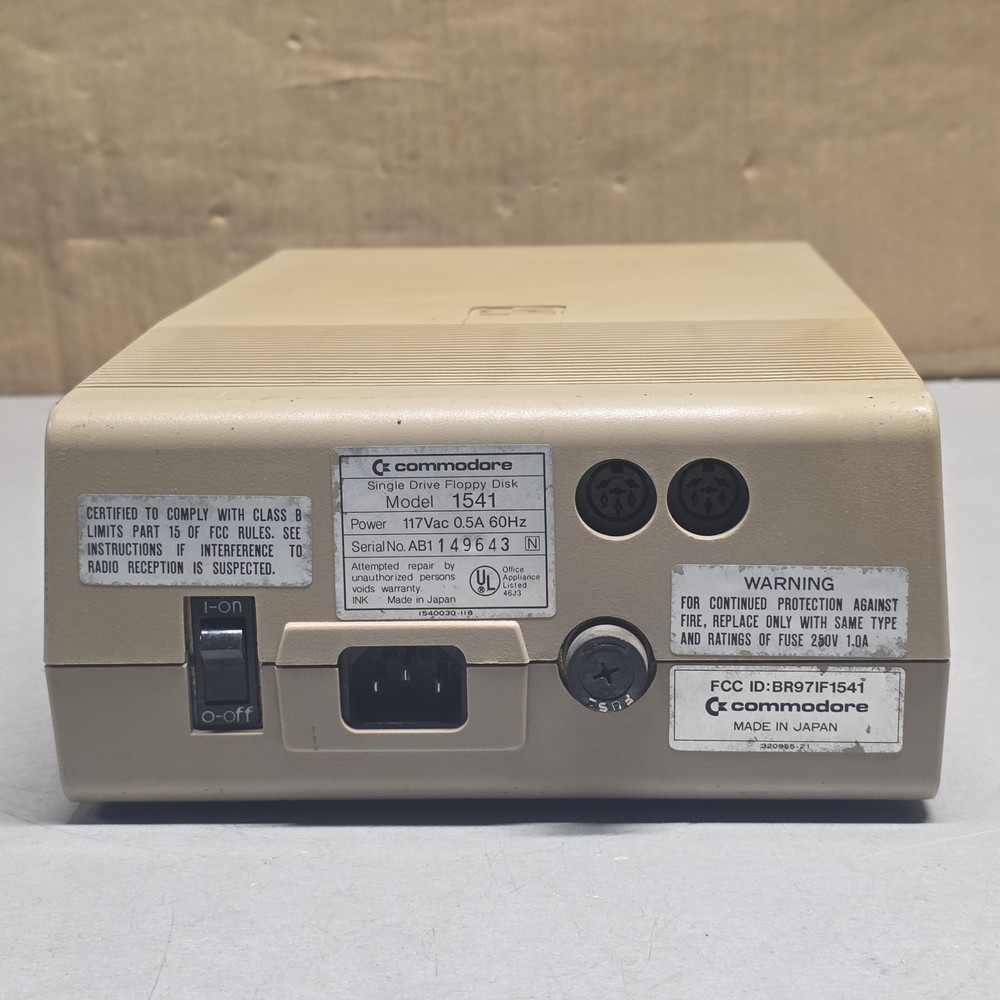 Commodore 1541 Floppy Disk Drive For Commodore 64 C64 VIC-20 Untested