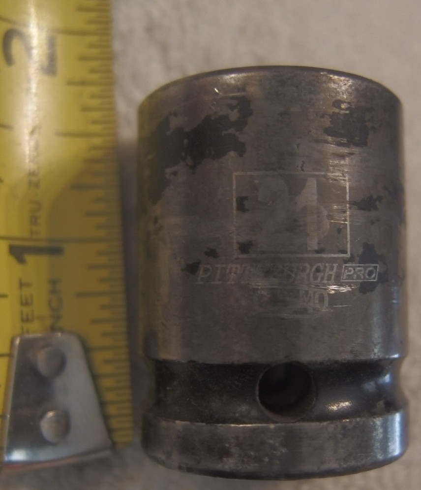 21 mm,Pittsburgh Pro 1/2" dr. Impact Socket - 6 Pt - tool