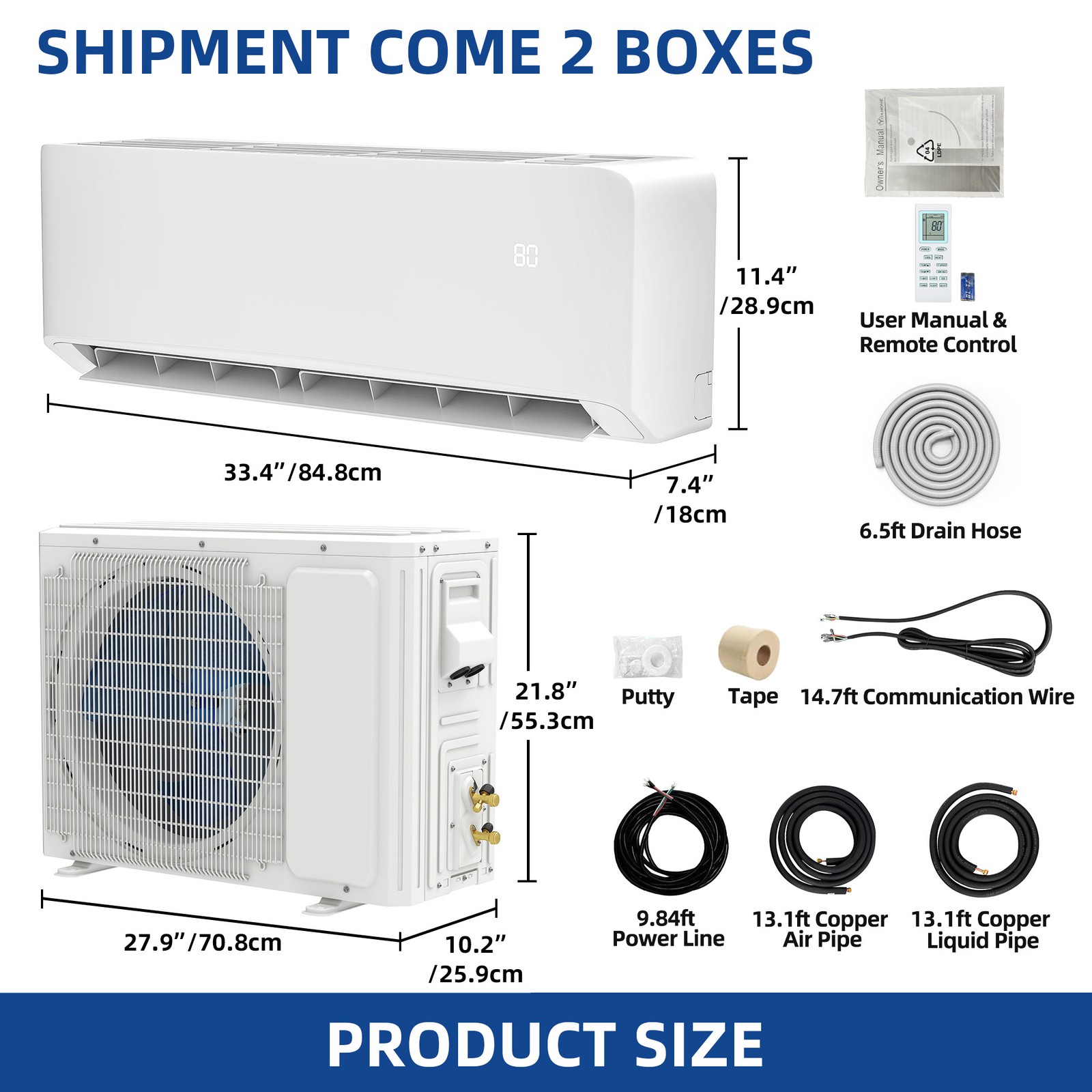 12,000 BTU Mini Split AC/Heat Pump, Ductless WiFi Ready 115V SEER2-22 Comfort