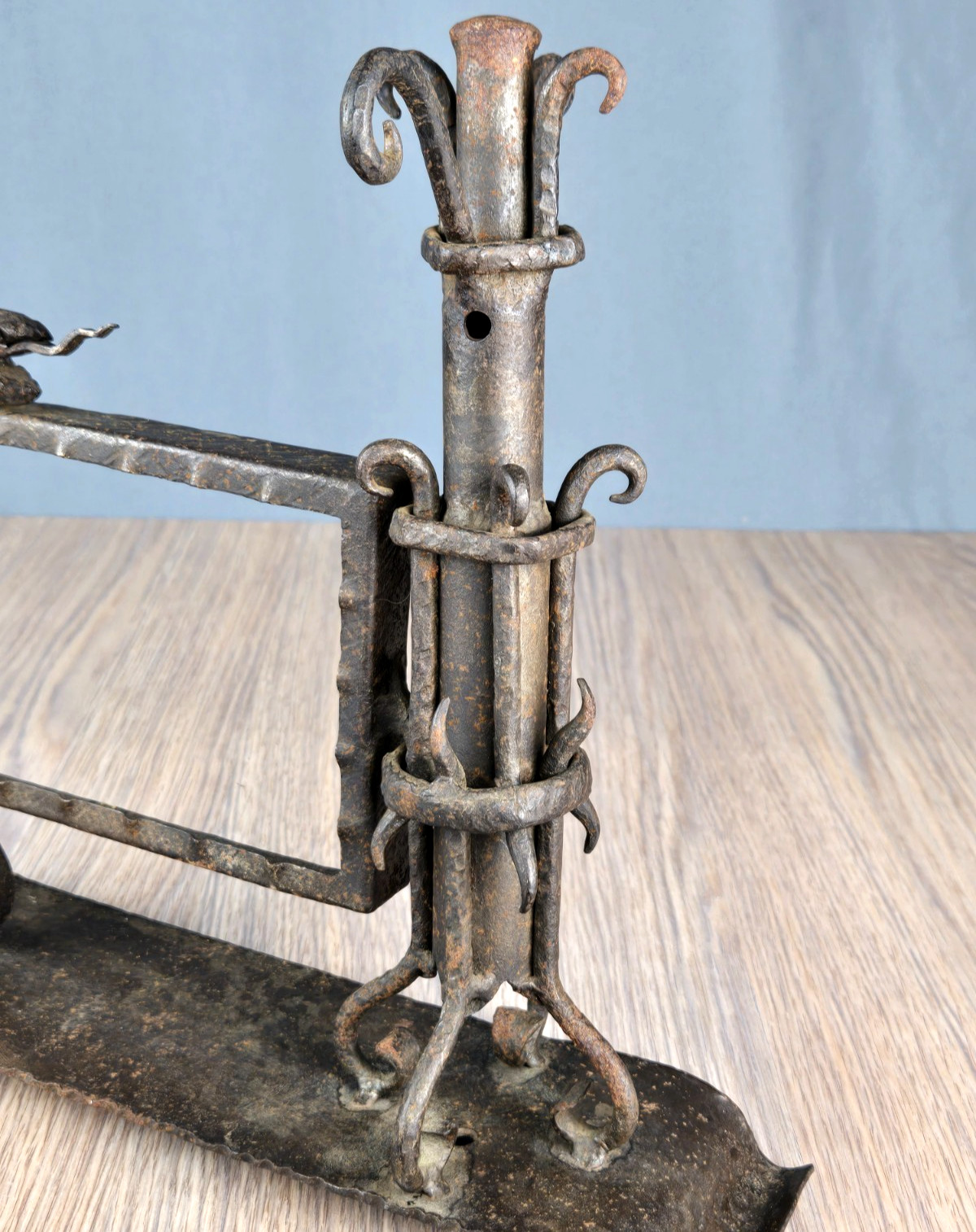 Antique gothic wrought iron dragon/serpent picture frame, hand forged