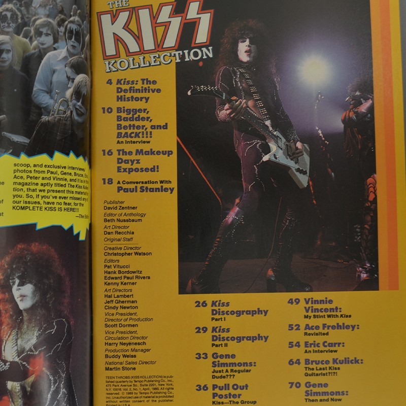 Magazine Teen Throbs The KISS Kollection 1989 April Ships Free in USA