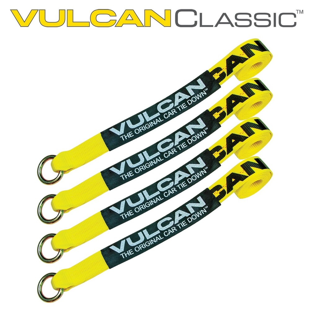 VULCAN Loop Exotic Car Tie Down Straps - 2" x 12' (Four 2" x 144" Loop Straps)