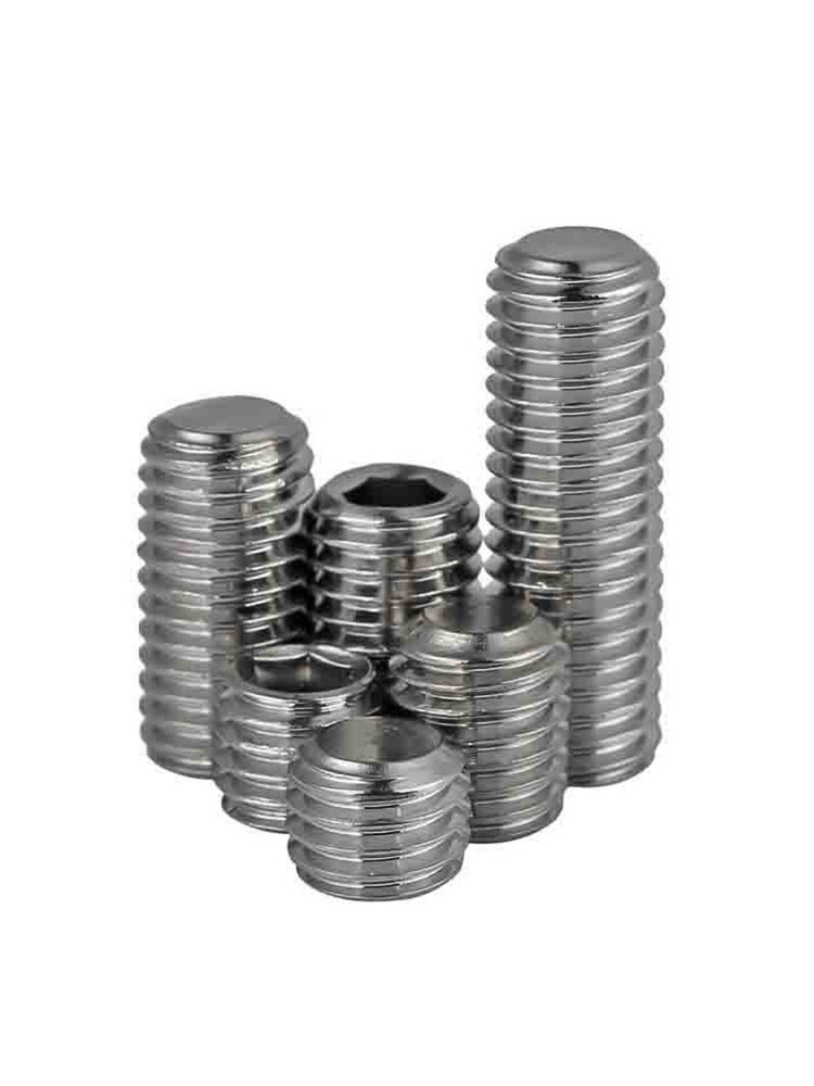 Fine Thread Grub Screws Flat Point Allen Socket Set Screws 304 Stainless M6~M16