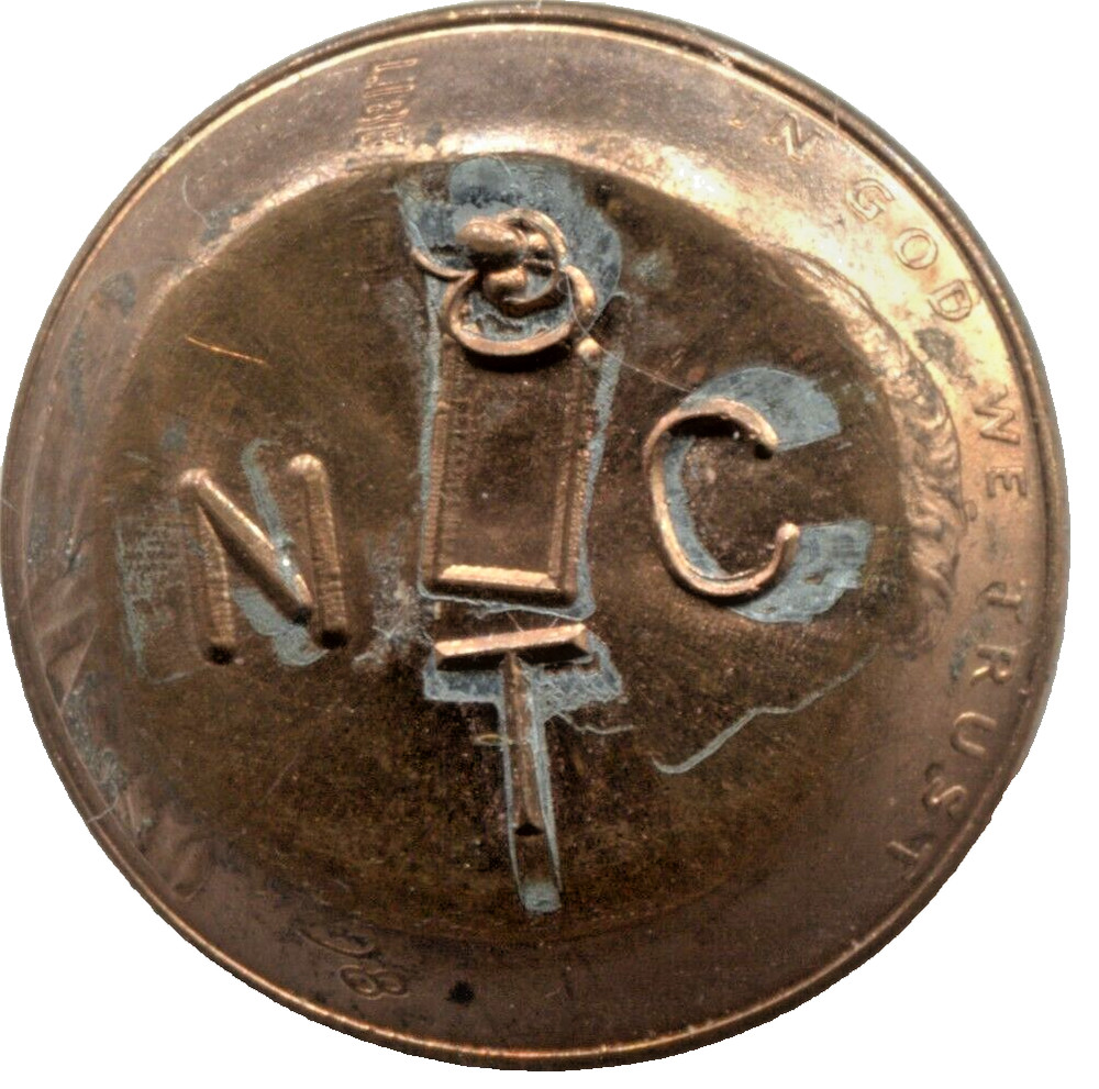 PUNCH PRESSED & DOUBLE COUNTER STAMPED CENT - MASONIC EMBLEMS - MH 249