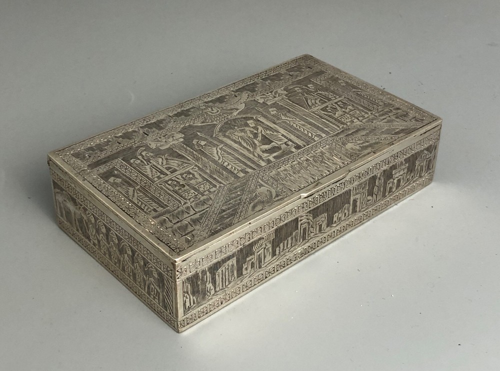 Antique Eastern Solid Silver Cigarette Box 309g BLZX