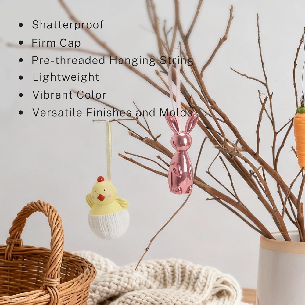 Easter Tree Decorations, 18ct Easter Eggs Ornaments for Basket, Shatterproof