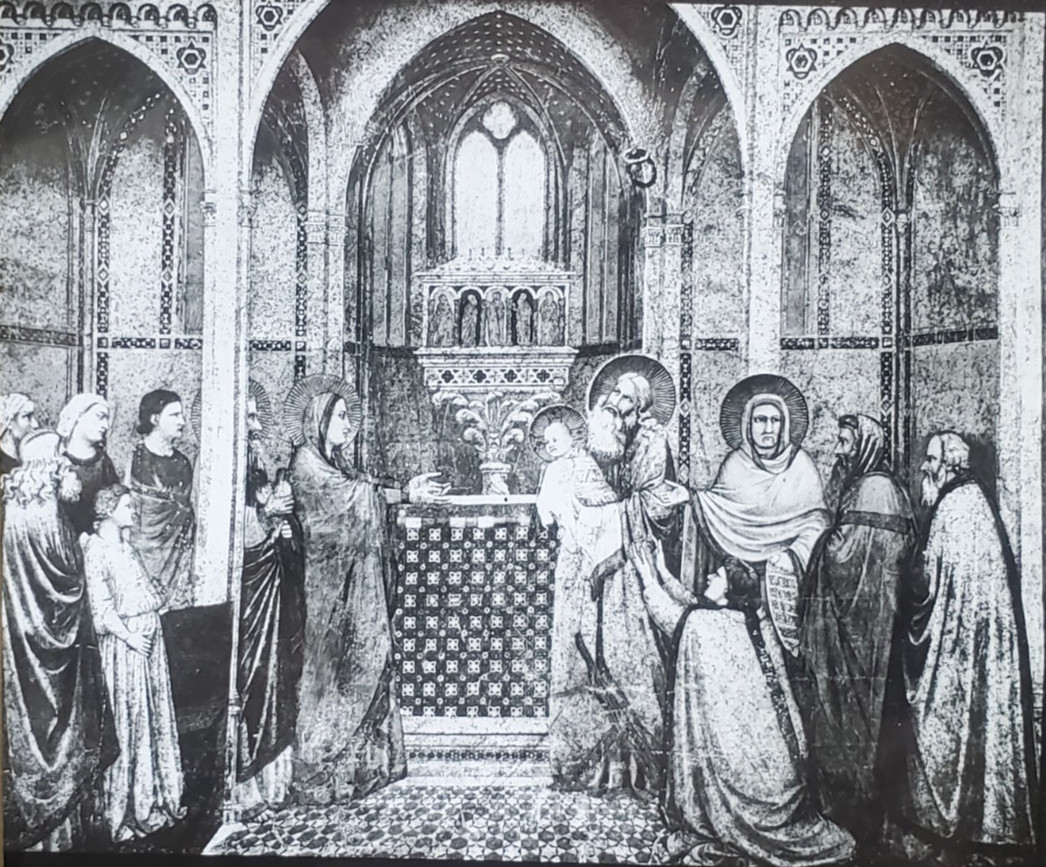 The Presentation, Giotto, S. Francesco, Assisi, Magic Lantern Glass Slide