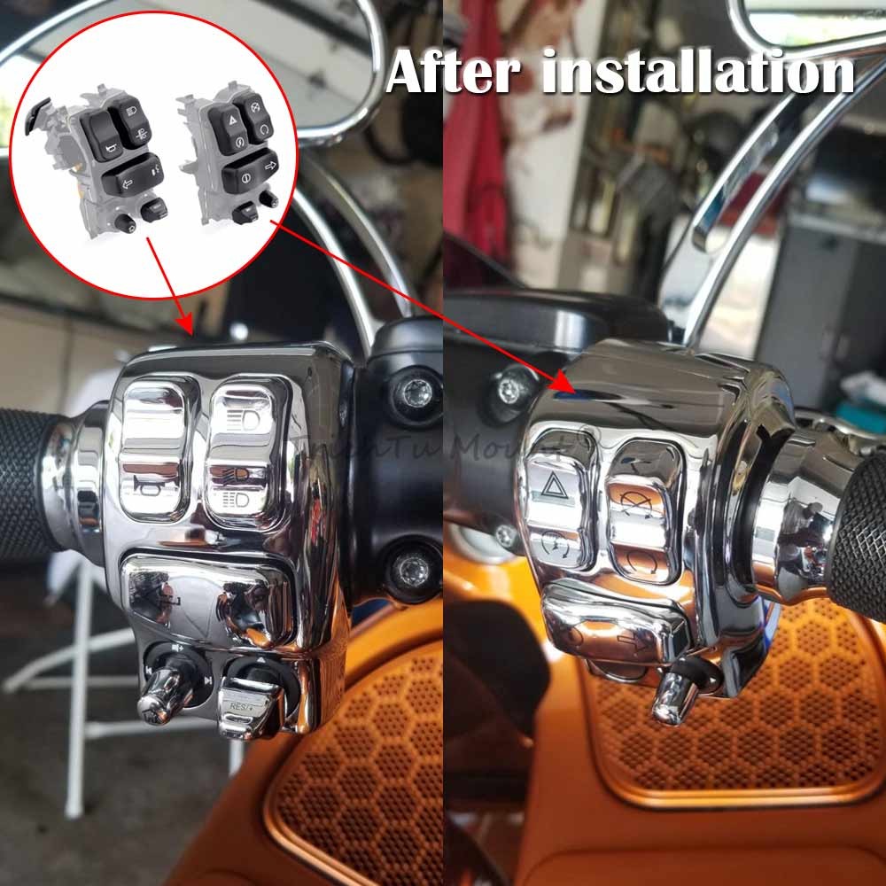 Chrome Hand Control Switch Housing Cover For Harley Touring Electra Tri Glide