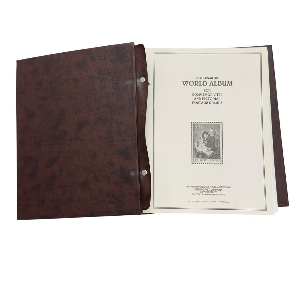 Kenmore World Album 1995 Brown Philately Stamp Collecting 2 Post Binder Unused