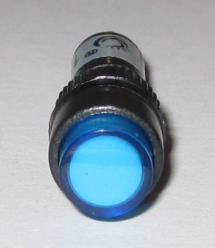 Panel Mount Round Mini LED 8 mm 12 V AC / DC Indicator - Blue - Plastic Case