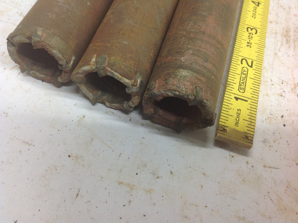 (3) Drillco 1-1/4" x 11 Thread Concrete Masonry Core Drill Bit. USED