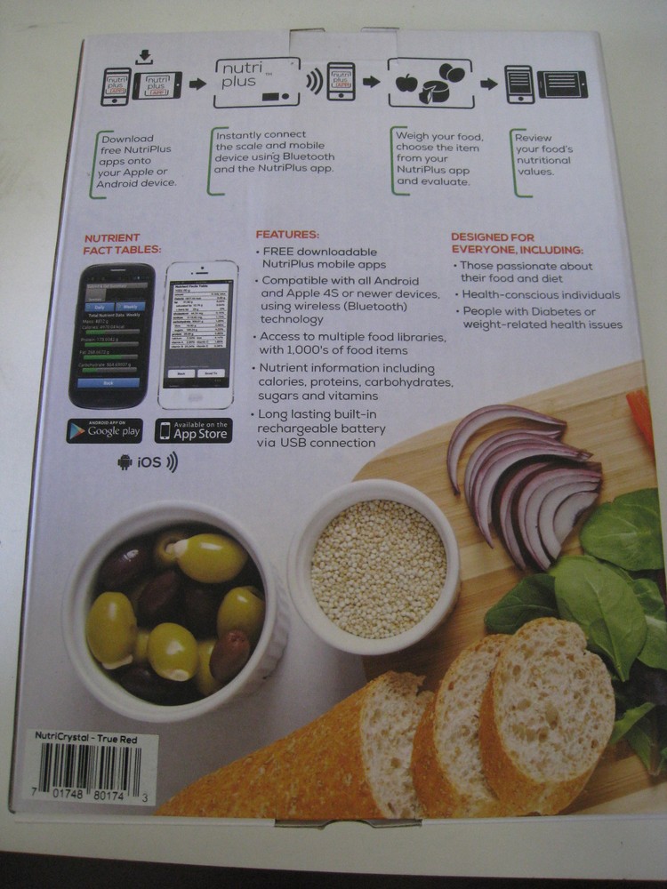 Nutricrystal Wireless Bluetooth Smart Food Scale Nutri Plus Reflex, Red