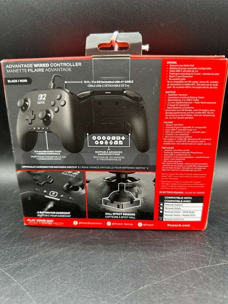 Nintendo Switch 2 - Wired Controller Black PowerA - Advantage