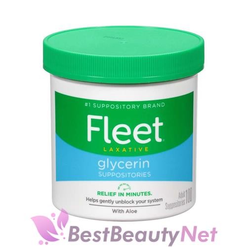 Fleet Laxative Glycerin Suppositories with Aloe 100 Count