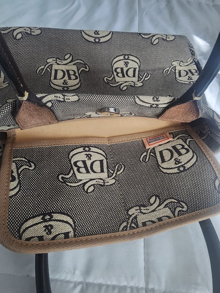 Dooney & Bourke DB Logo Dark Brown Double Handle Mini Tassel