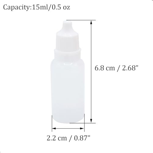 2PCS 15ml Plastic Dropper Bottles Refillable Travel Liquid Containers White Red