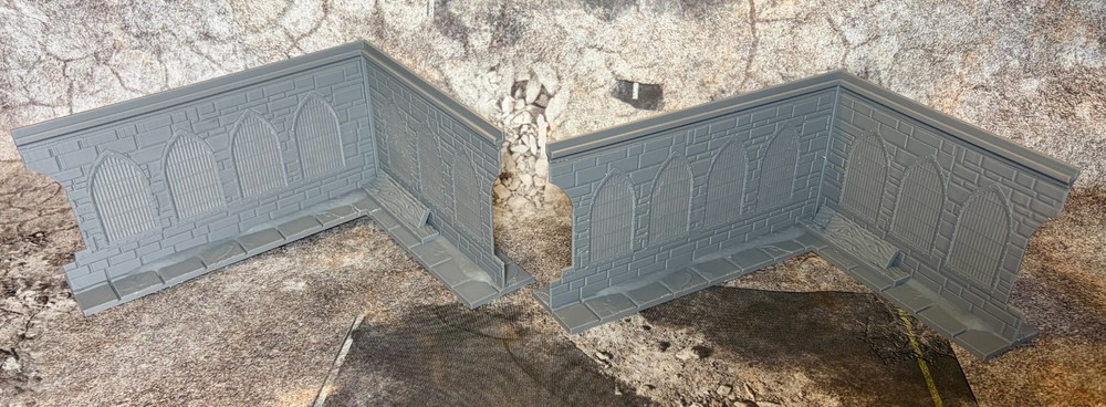 Plastic UKTC 40k Terrain Medium L Ruins (2 Piece) Easy stack system - Tournament