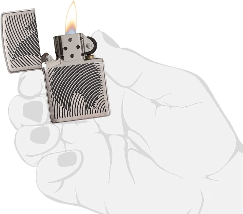 Zippo Illusion Flame Brushed Chrome 29429