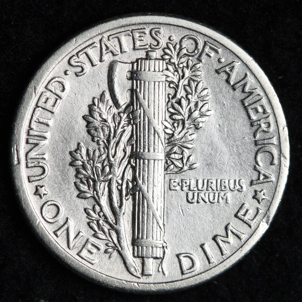 1917 Mercury Silver Dime AU E259 T