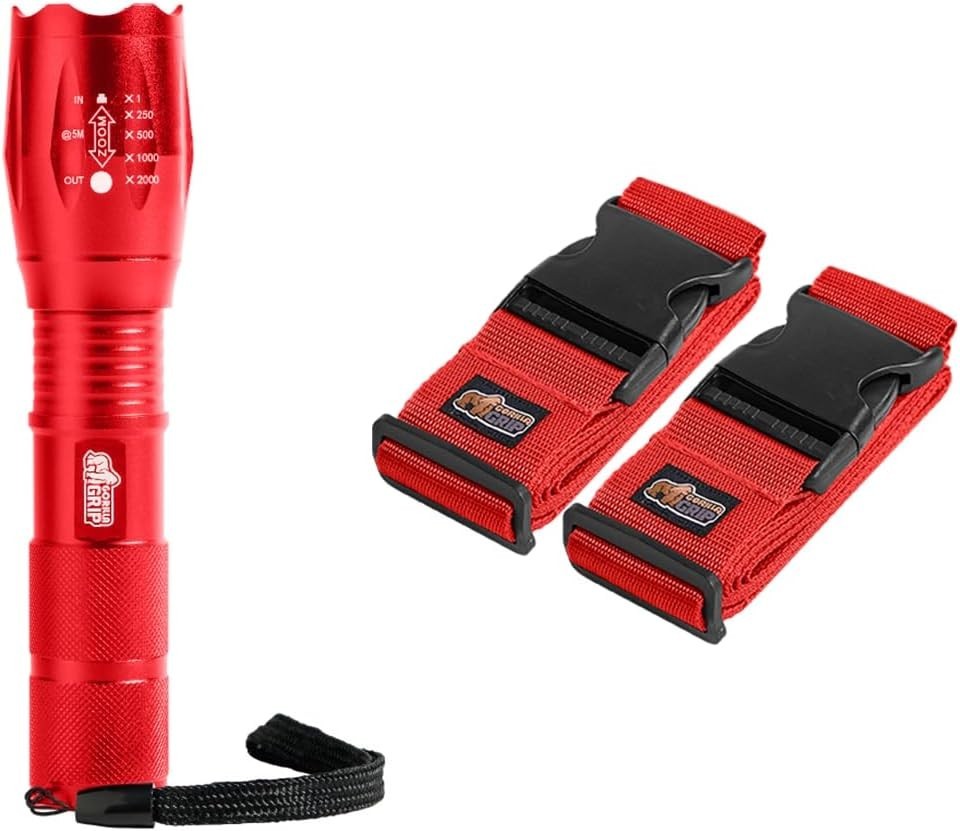 Tactical Flashlight & Luggage Straps Tactical Flashlight Adjustable Mode Luggage