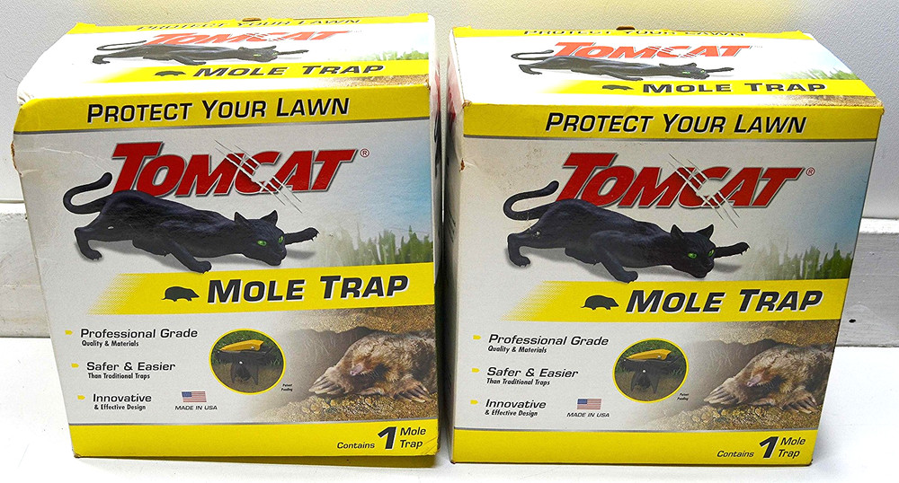 Two Tomcat Mole Traps Professional Grade Quality/Materials Safer/Easier Made USA