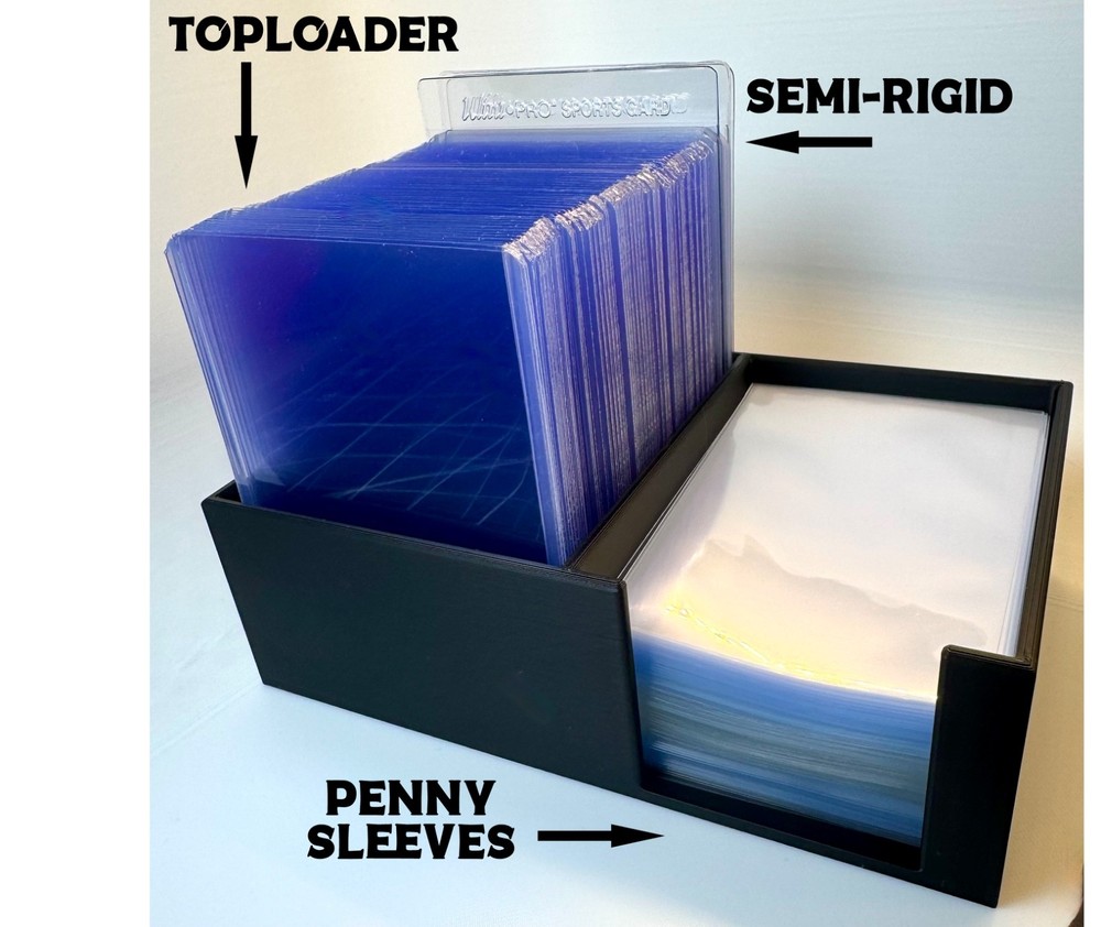 Trading Card Toploader Sleeve Dispenser Organizer Storage Caddy Semi Rigid TCG