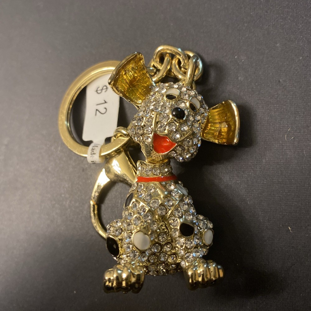 Diamond Dog Keychain Moving Neck
