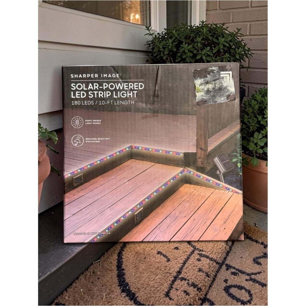 Sharper Image 10Ft Solar Powered LED Strip Light NEW