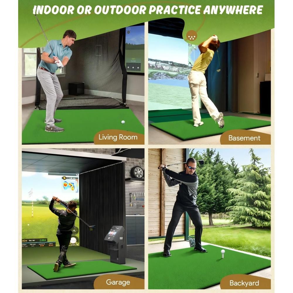 Golf Hitting Mats - 3.8'x5' Artificial Turf Training Mat for Swing Practice