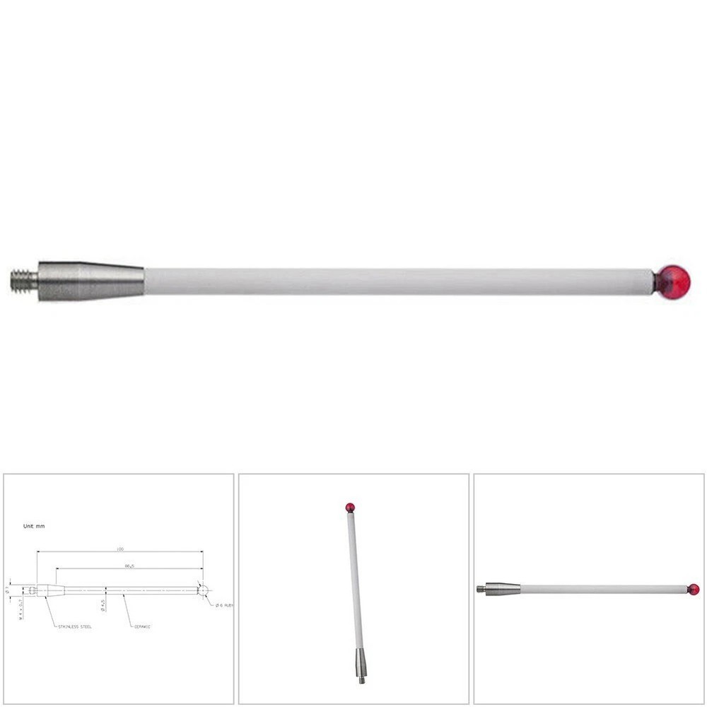 M4 A-5000-3712 CMM Touch Probe Stylus 6mm Ruby Ball CNC Probe Tip Ceramic shaft