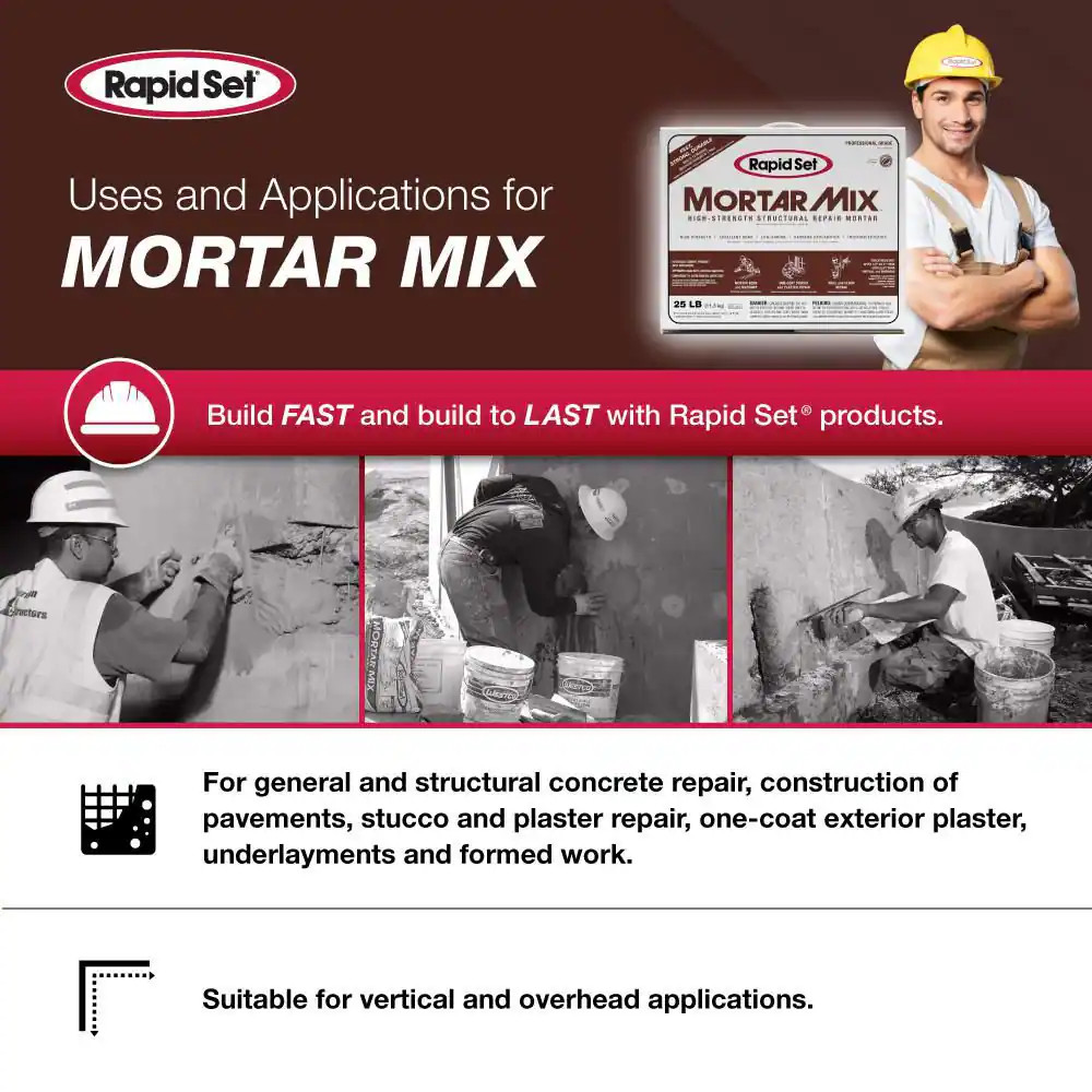 25 Lbs. High-Performance, Fast-Setting Mortar Mix