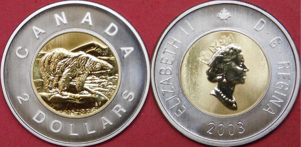 Specimen 2003 Canada Crowned 2 Dollars From Mint's Set