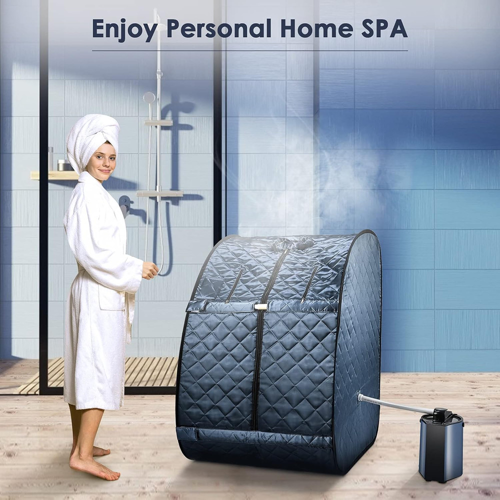 Home Portable Sauna with Remote Control & 800W Steam Generator, Foldable