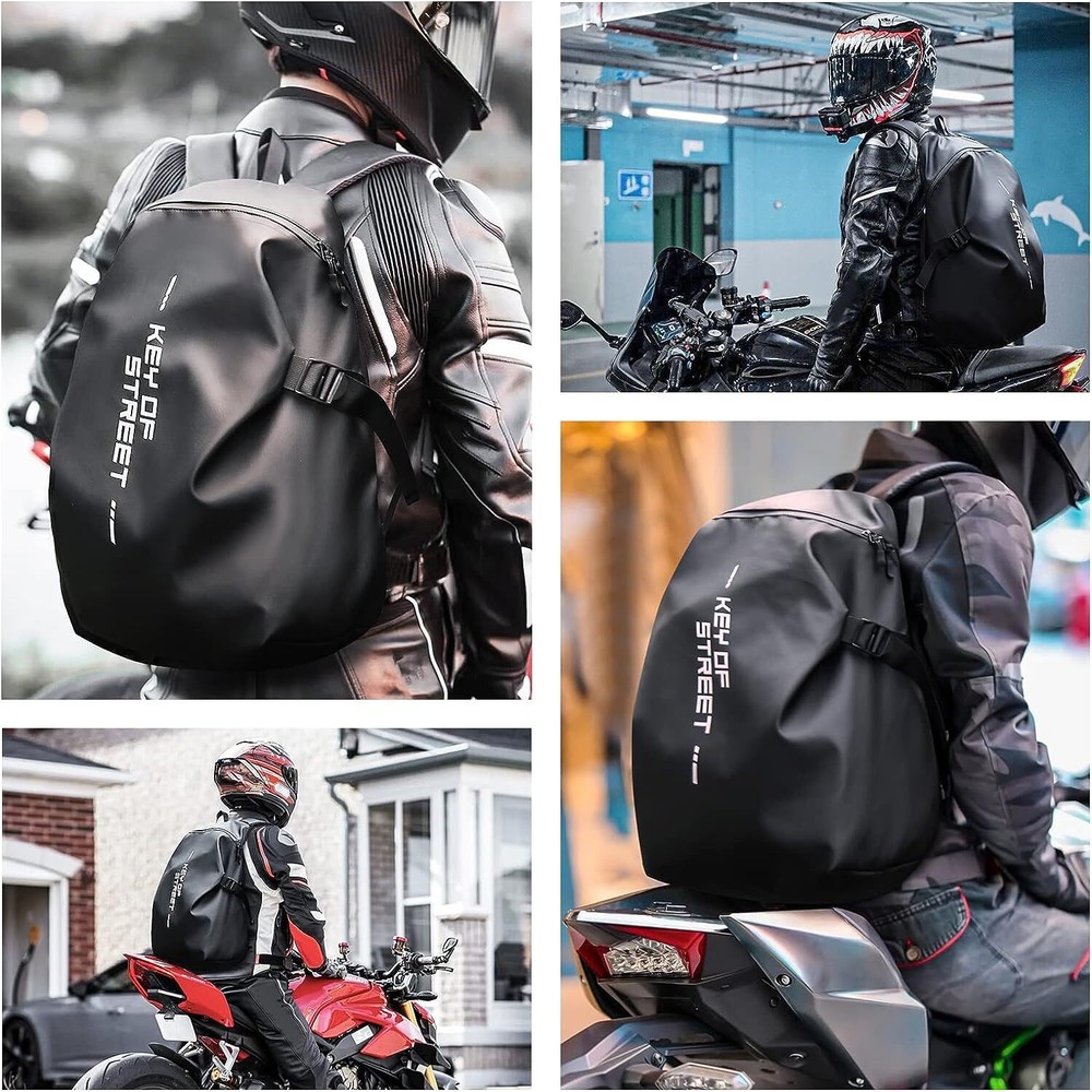 Motorcycle Backpack Waterproof Helmet Backpack for Men Motorcycle Large Capacity