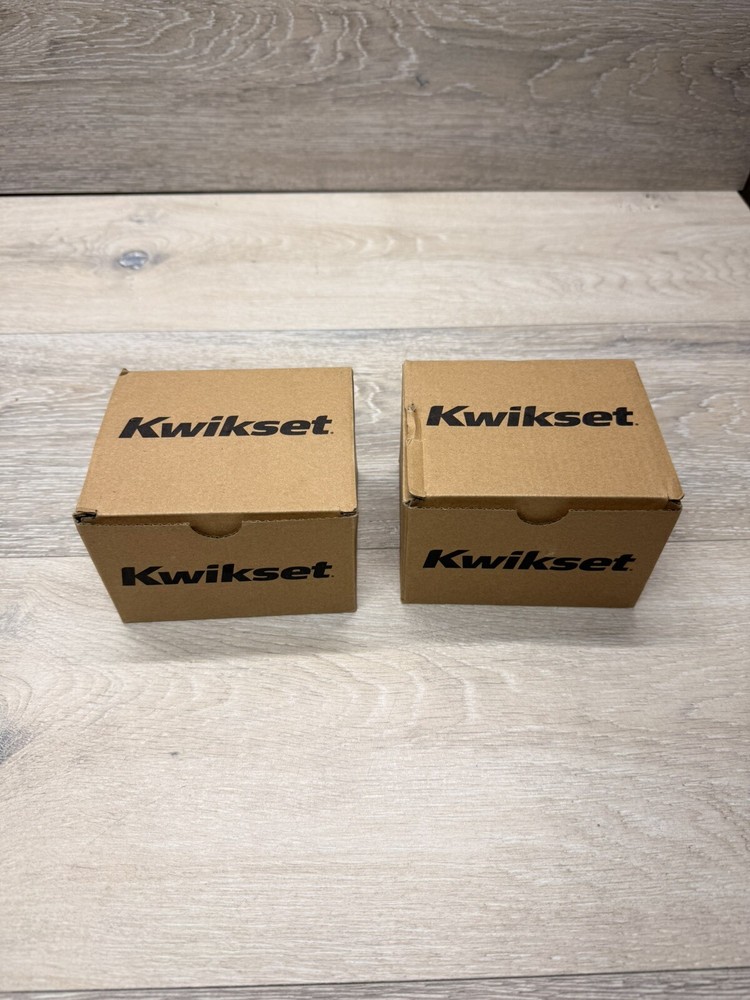 2 Pair Kwikset Deadbolt Locks - Modern Low Profile Smartkey Matte Black Square