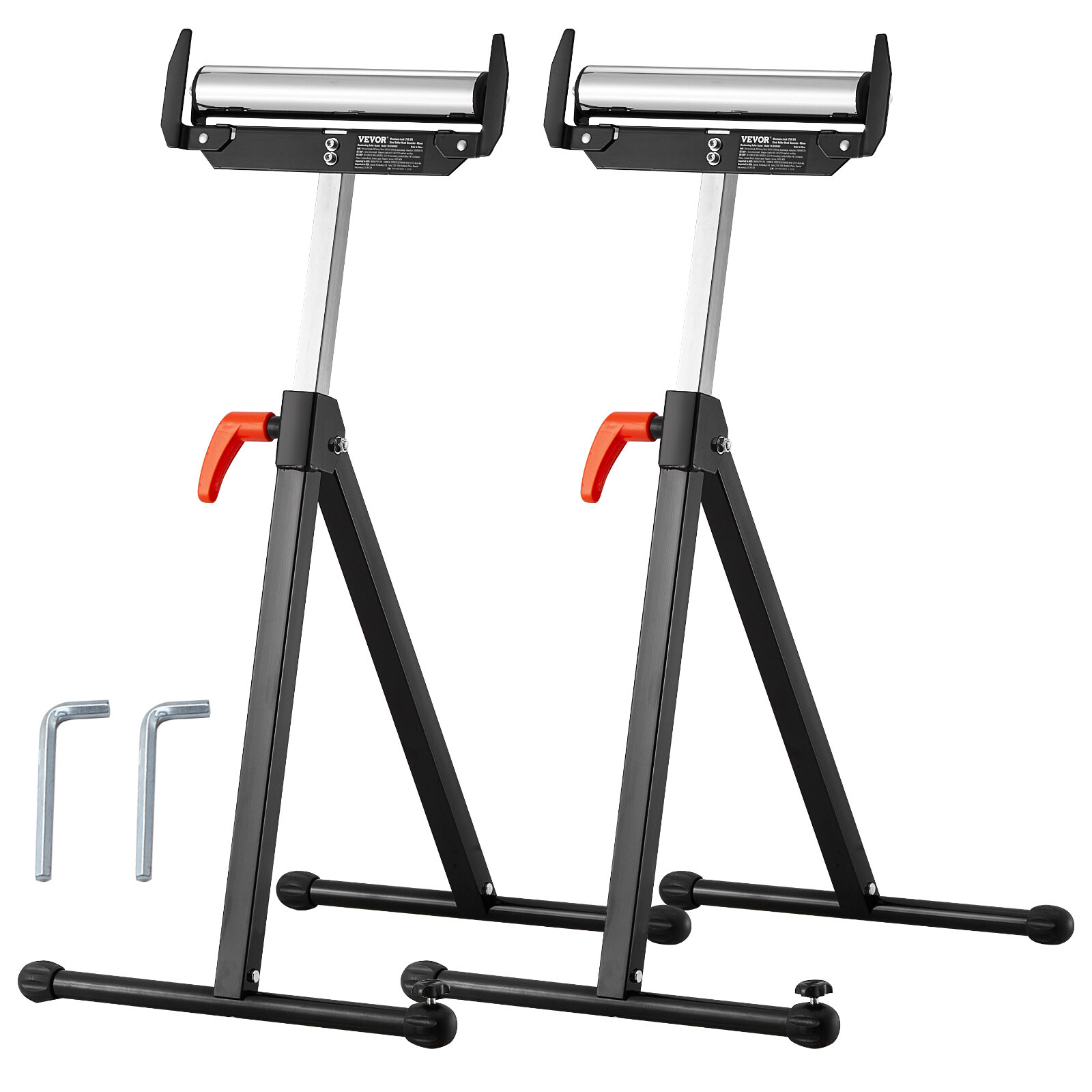 2-Pack Roller Stands Max Load 250 lb Adjustable Height 27-43 in for Woodworking