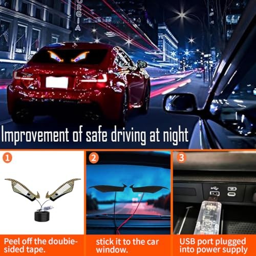 Car Devil Eye Lights,LED Window Devil Eye Lights,Dynamic Devil Eye car A